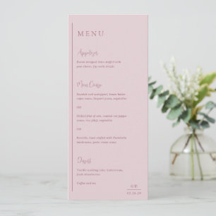 Minimal Geometric Pink Modern Wedding Menu