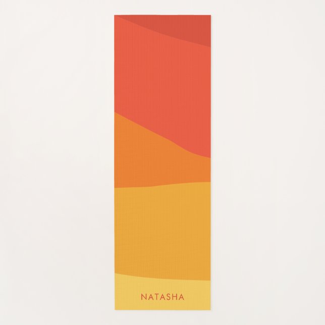 Minimal Geometric Red Orange Yellow Fitness Yoga Mat (Front)