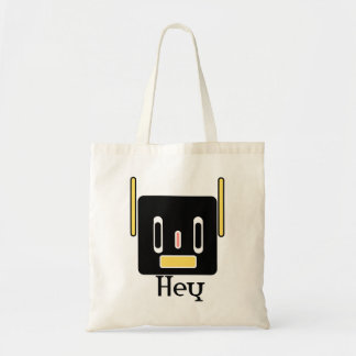Minimal Geometric Robot Face Design Tote Bag