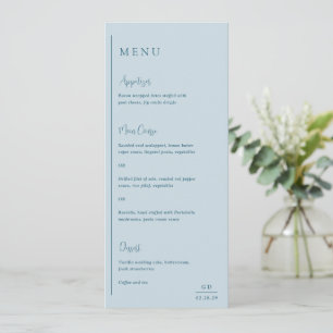 Minimal Geometric Teal Modern Wedding Menu
