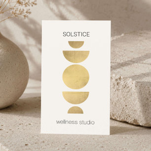 Minimal Geometric Wellness Ivory Business Card