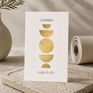 Minimal Geometric Yoga Studio Ivory Business Card