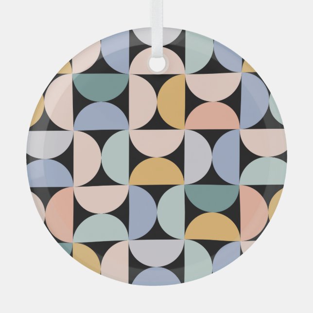 Minimal Geometry: Scandinavian Artwork Poster Glass Tree Decoration (Front)