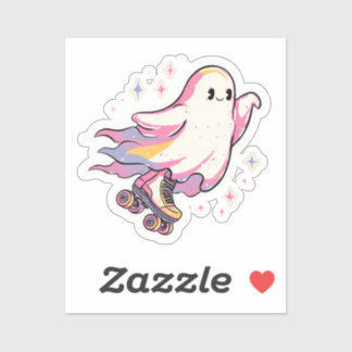 Minimal Ghost on Roller Skates – Cute and Simple