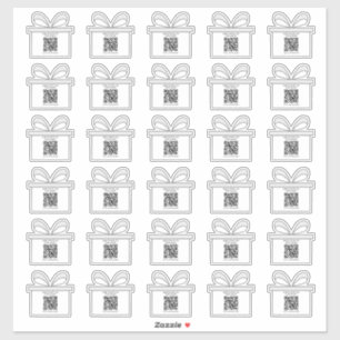 Minimal Gift Box Theme QR Code Business Stickers