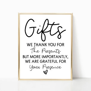 Minimal Gift Table Sign for Wedding Bridal Shower 