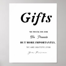 Minimal Gift Table Sign for Wedding Bridal Shower