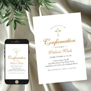 Minimal Girls Confirmation Invitations