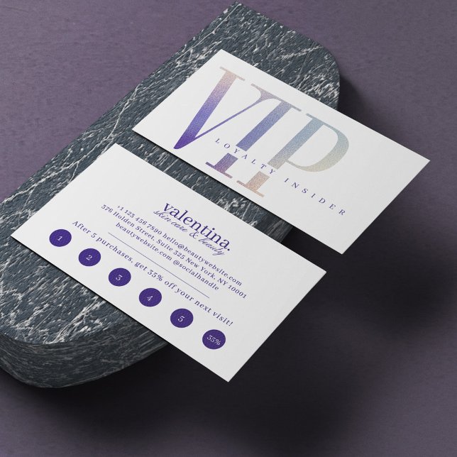 Minimal Glitter & Luxury Shine Purple VIP Loyalty Card (Creator Uploaded)