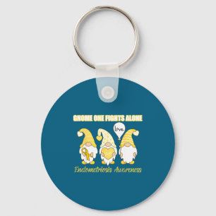 Minimal Gnome Fights Endometriosis Awareness Month Key Ring