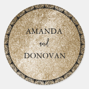 Minimal Gold and Black Wedding Envelope Seal