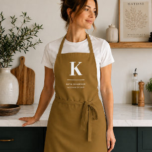 Minimal Gold Elegant Sophisticated Luxe Monogram Apron
