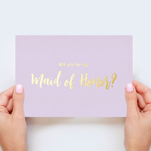 Minimal Gold Foil Bridesmaid Proposal Card