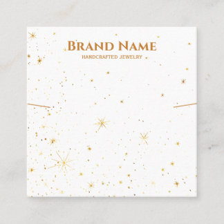Minimal Gold Galaxy Necklace Display Square Business Card