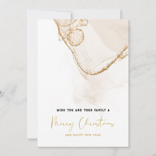 Minimal Gold Glitter Festive Merry Christmas Invitation
