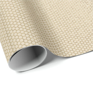 Minimal Gold Ivory Creamy Mesh Honeybee Delicate Wrapping Paper