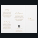 Minimal Gold Modern Business Brochure<br><div class="desc">Modern and professional faux gold trifold brochure flyer featuring a simple and minimal design with your name in an elegant script and contemporary sans serif font. The template includes several divided sections for your services in a minimalist layout. The back has your contact info and optional QR code. If you...</div>
