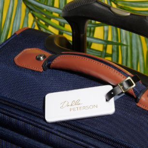 Minimal Gold Modern Luggage Tag