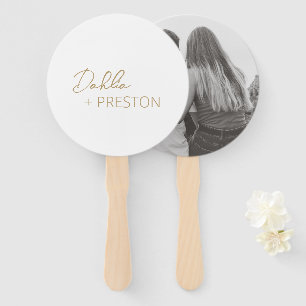 Minimal Gold Modern Wedding Hand Fan