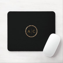 Minimal Gold Monogram on BLACK