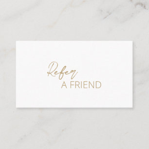 Minimal Gold QR Code Modern Referral Card