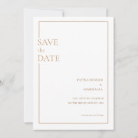 Minimal Gold Script Muslim Wedding Save The Date