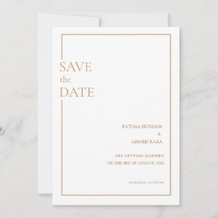 Minimal Gold Script Muslim Wedding Save The Date
