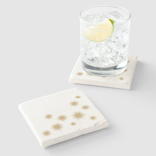 Minimal Gold Starbursts Stone Coaster