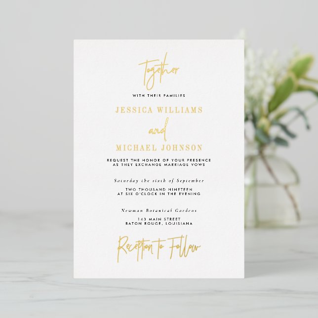 Minimal Gold Typography Wedding (Standing Front)