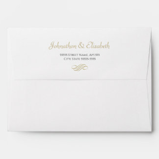 Minimal Gold Wedding Return Address Envelope