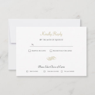 Minimal Gold Wedding RSVP Card