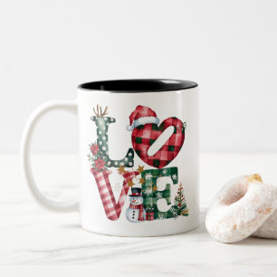 Minimal Golden Christmas Tree Card Elegant Holid Two-Tone Coffee Mug
