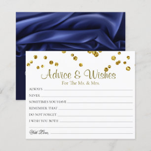 Minimal Golden Wedding Advice Wishes Cards