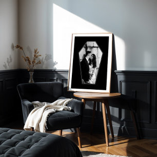 Minimal Gothic Black Coffin Custom Photo Frame Poster