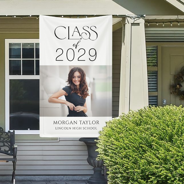 Minimal Graceful Elegance Class of 2025 Photo Grad Banner (Minimal Graceful Elegance Class of 2025 Photo Grad Banner)