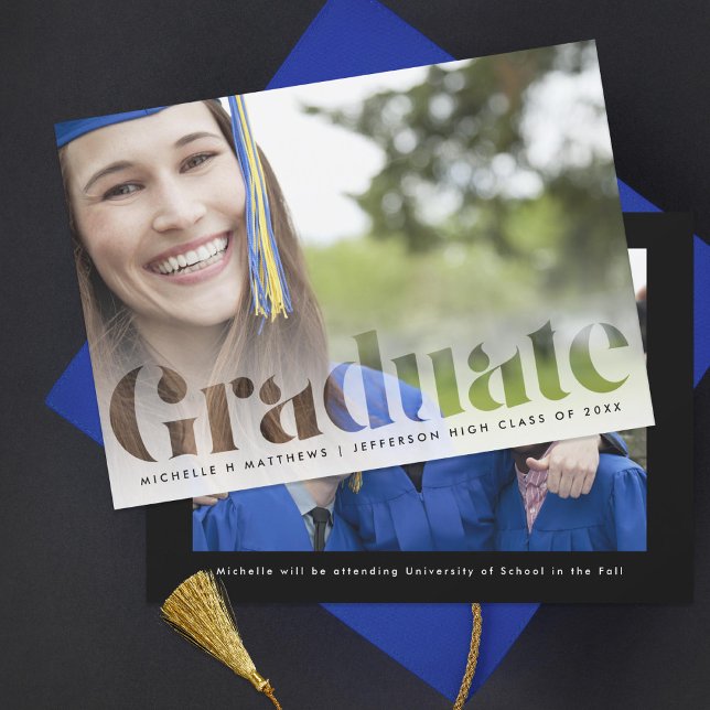 Minimal Graduate Frosted Photo Announcement (Creator Uploaded)