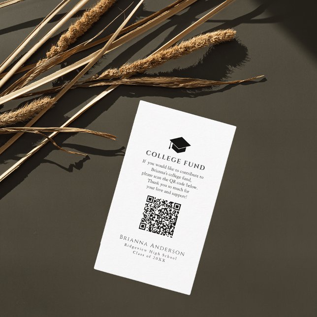 Minimal Graduation Cap College Fund Enclosure Card (Creator Uploaded)