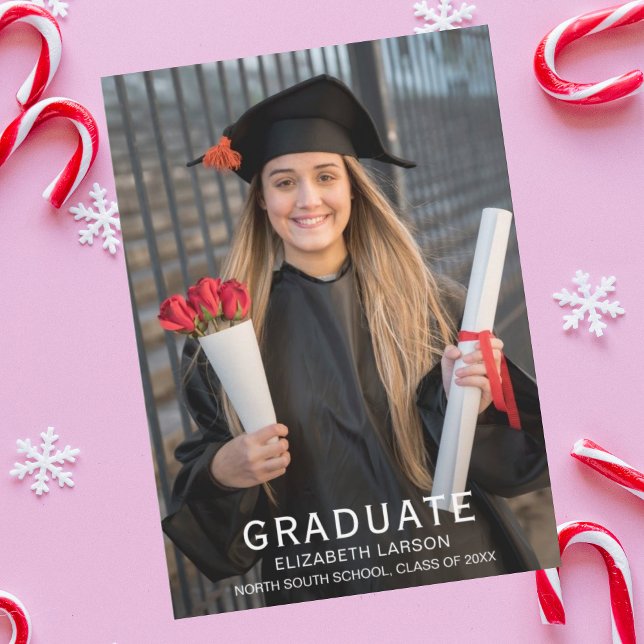 Minimal Graduation Party Celebration Custom Photo Invitation (Creator Uploaded)
