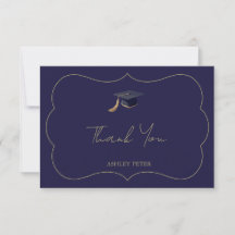 Minimal Graduation Thank You Card with Name