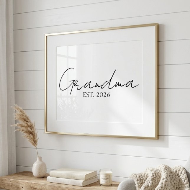 Minimal Grandma Since Year Soft Script Typography  Poster (Creator Uploaded)