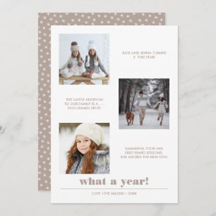 Minimal Graphic Year in review 3 photo collage Card