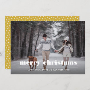 Minimal Graphic   Yellow Christmas  Photo Card