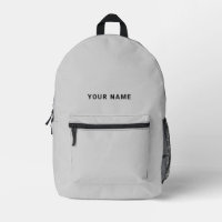 Minimal Gray Custom Name Backpack