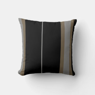 Minimal Gray & Taupe Vertical Stripes Cushion