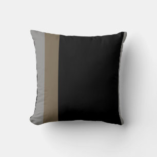 Minimal Gray & Taupe Vertical Stripes Cushion