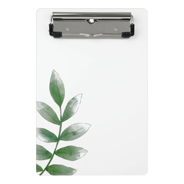 Minimal Green Botanical Mini Clipboard (Front)