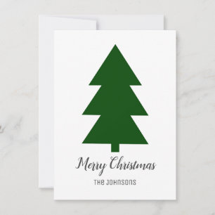 Minimal Green Christmas Tree Clean Simple Holiday Card