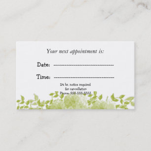Minimal Green Floral Medical Appointment Card