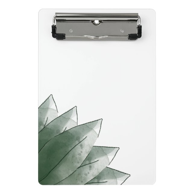 Minimal Green Leaves mini Clipboard (Front)