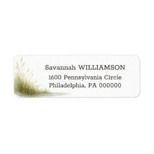 Minimal Green Marsh Grass Address Label Return Address Label